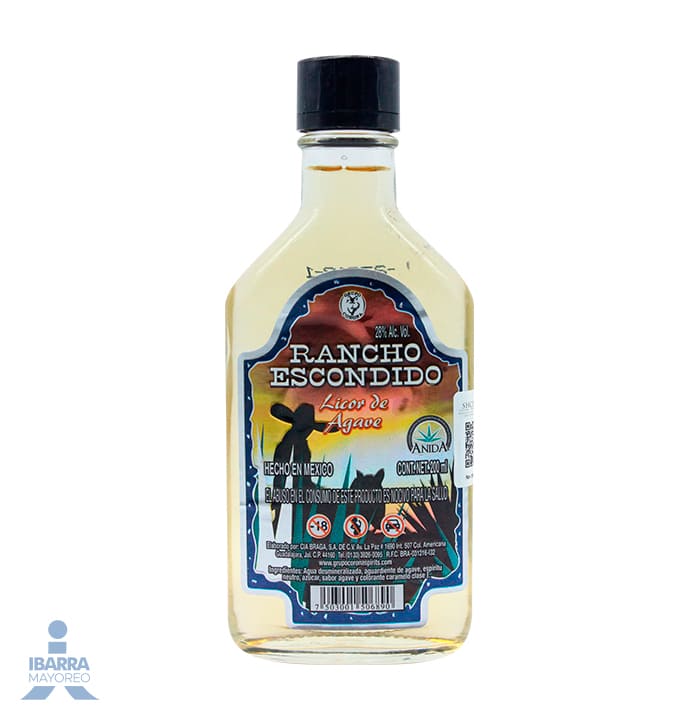Caja De Rancho Escondido Precio licor de agave rancho escondido 200 ml | Ibarra Mayoreo