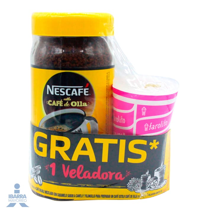 cafe nescafe de olla 170 g + 1 veladora Ibarra Mayoreo