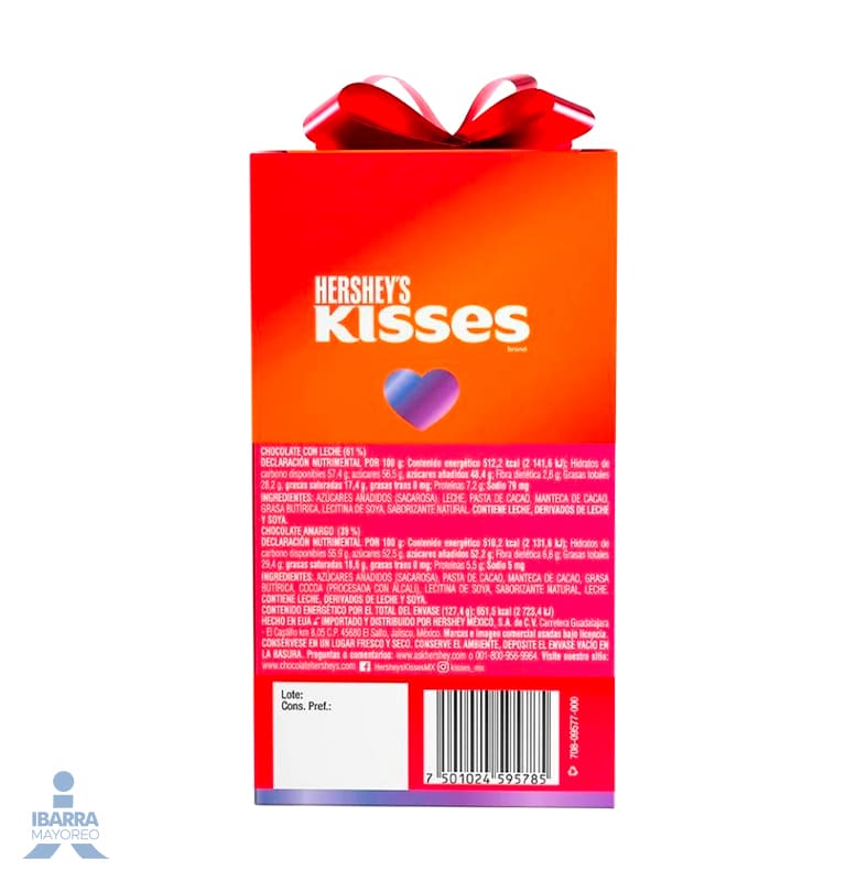 chocolate hersheys kisses chimenea 127 4 g Ibarra Mayoreo